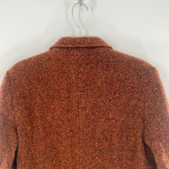 St. Johns Way Tweed Blazer Jacket Womens VTG 12/Modern 6 Rust Orange Wool Blend - Picture 11 of 12